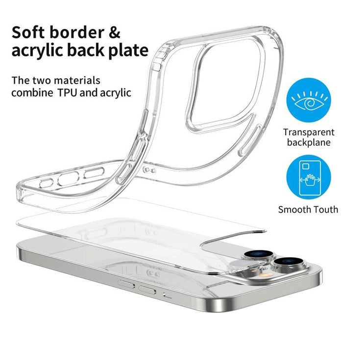 High-Quality Acrylic + TPU Hybrid Transparent MagSafe Case for iPhone 14 Pro Max - JPC MOBILE ACCESSORIES