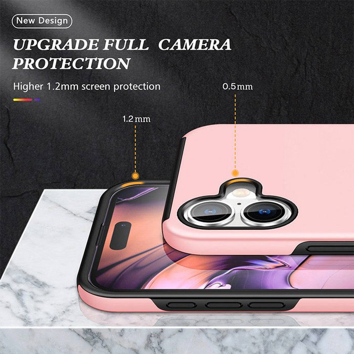 iPhone 16 magnetic ring holder shockproof case compatible with magnetic car mounts