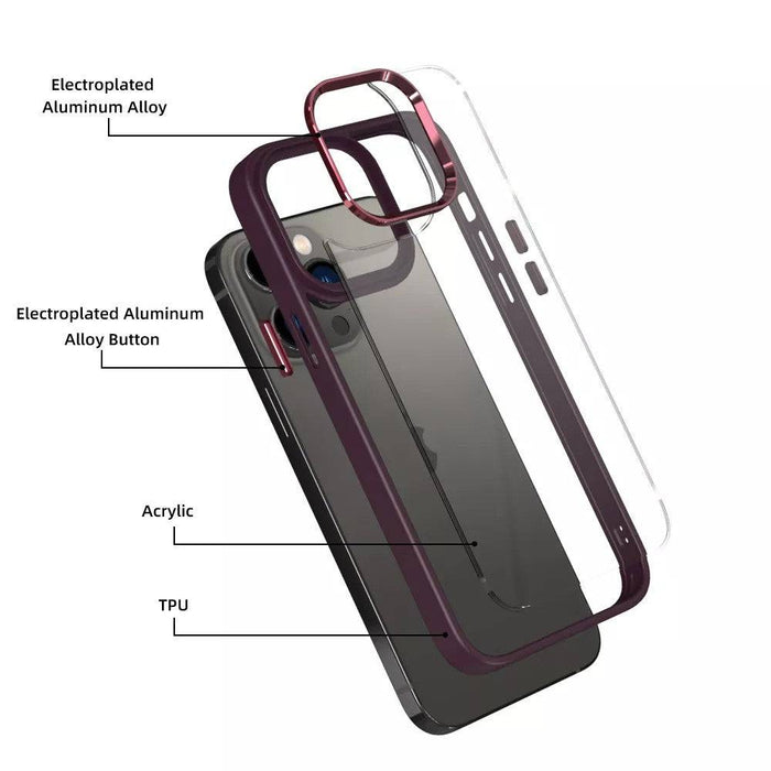 Metal Camera Lens Transparent Protection Shockproof Case for iPhone 15 - JPC MOBILE ACCESSORIES