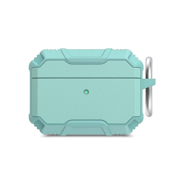 AirPods 4 case shown with lid open – rugged shockproof design