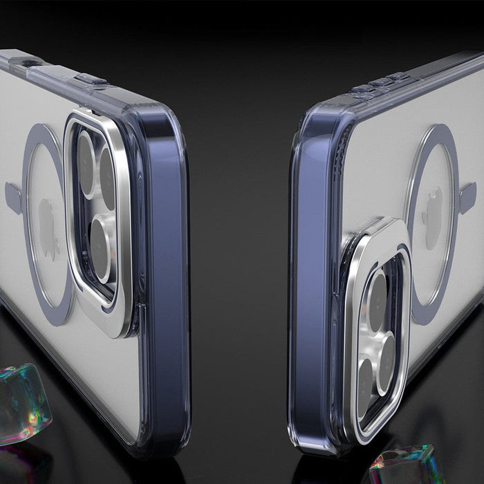REDEFINE Lens Flip Stand Transparent Case showcasing the durable acrylic and TPU material