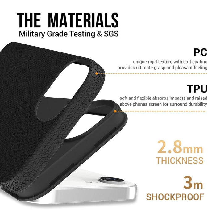 Rhinos iPhone 16e case with MagSafe ring visible