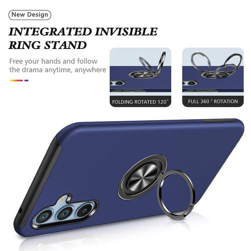 Shockproof Samsung Galaxy S23 Ring Holder Case with anti-shock and anti-falling protection.