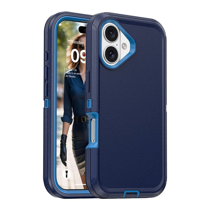 Impact-Resistant iPhone 16 Case with Clip and Stand.