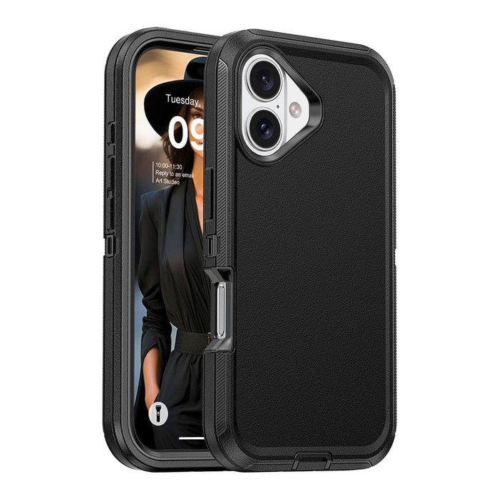 Shockproof Robot Armor Hard Plastic Case with Belt Clip for iPhone 16 Plus - JPC MOBILE ACCESSORIES