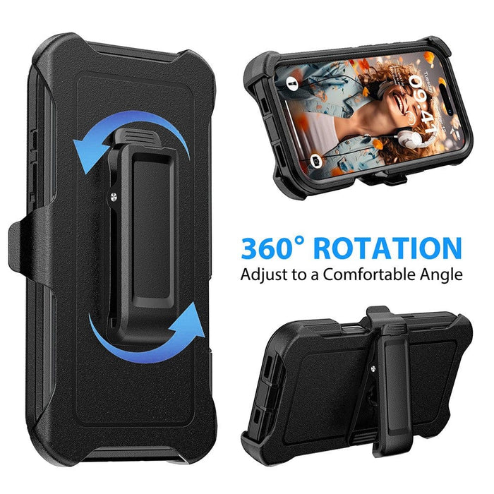 Shockproof Robot Armor Hard Plastic Case with Belt Clip for iPhone 16 Pro Max - JPC MOBILE ACCESSORIES