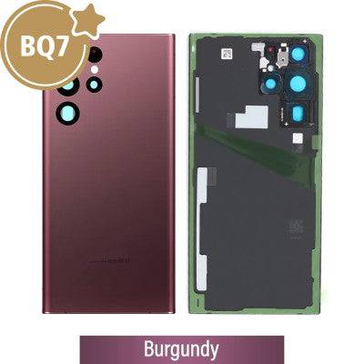 BQ7 Rear Cover Glass For Samsung Galaxy S22 Ultra S908B - Burgundy - JPC MOBILE ACCESSORIES