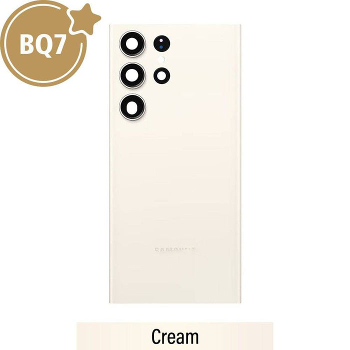 BQ7 Rear Cover Glass for Samsung Galaxy S23 Ultra S918B - Cream