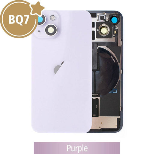 BQ7 Rear Cover Glass with Back Panel Frame for iPhone 14 - Purple | OEM-Quality Back Glass Replacement - JPC MOBILE ACCESSORIES