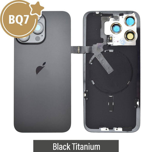 BQ7 Rear Cover Glass with Camera Lens & Wireless Flex for iPhone 15 Pro Max - Black Titanium - JPC MOBILE ACCESSORIES