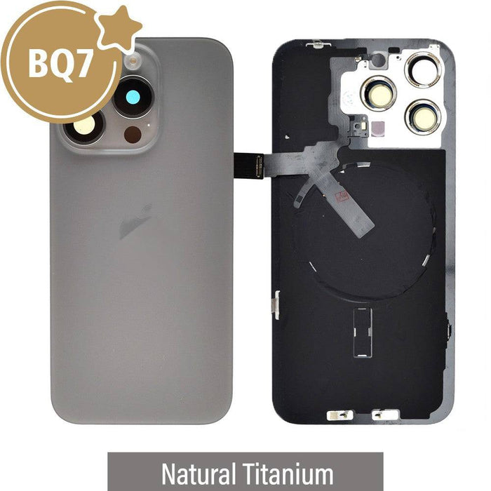 BQ7 Rear Cover Glass with Camera Lens & Wireless Flex for iPhone 15 Pro Max - Natural Titanium - JPC MOBILE ACCESSORIES