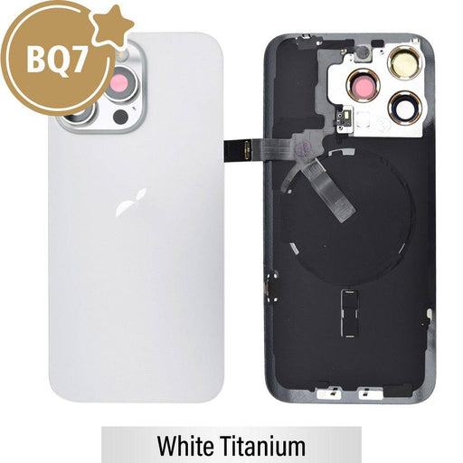 BQ7 Rear Cover Glass with Camera Lens & Wireless Flex for iPhone 15 Pro Max - White Titanium - JPC MOBILE ACCESSORIES