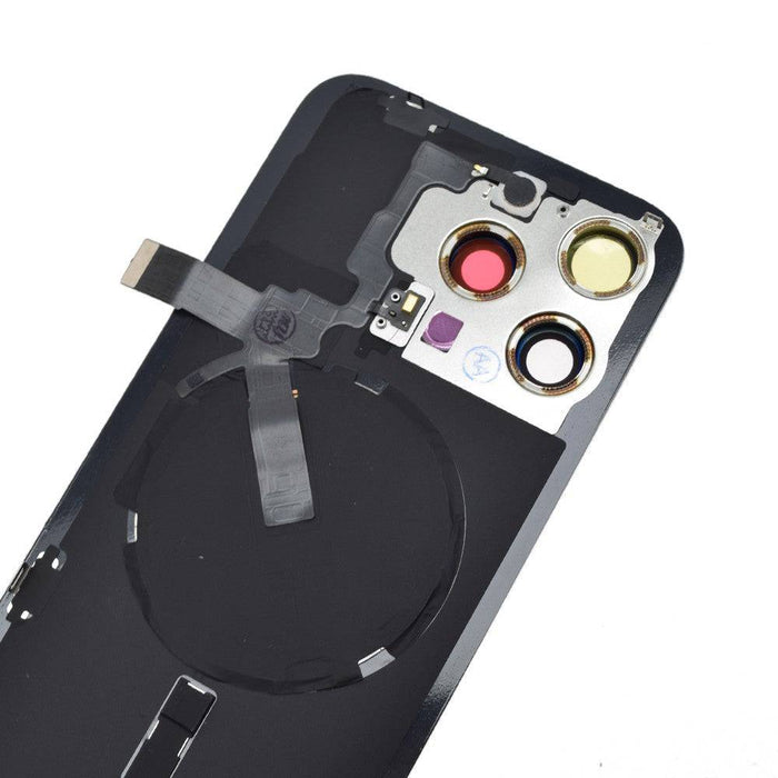 BQ7 Rear Cover Glass with Camera Lens & Wireless Flex for iPhone 15 Pro Max - White Titanium - JPC MOBILE ACCESSORIES