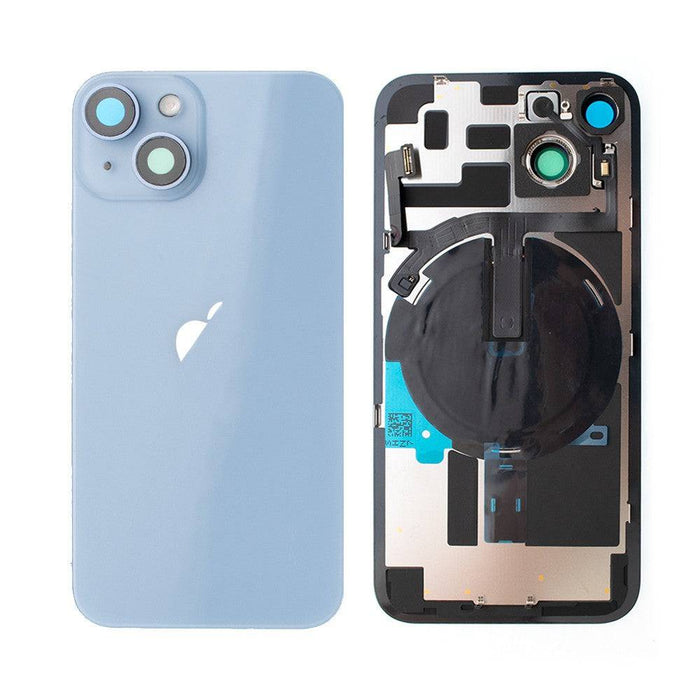 Rear Cover Glass with Back Panel Frame for iPhone 14 - Blue