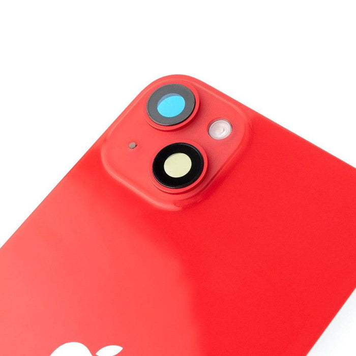 Rear Cover Glass with Back Panel Frame for iPhone 14 Plus - Red