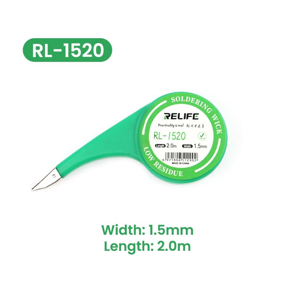 RELIFE RL-1520 Desoldering Wick 1.5mm 2m Copper Braid — JPC MOBILE ...
