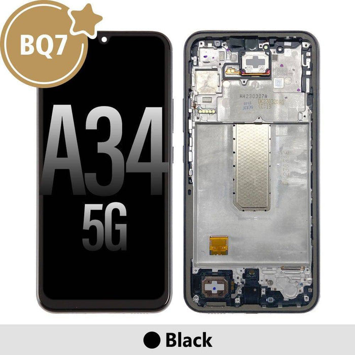 BQ7 LCD Assembly Replacement with Frame for Samsung Galaxy A34 5G – High-Quality Screen Repair Solution - JPC MOBILE ACCESSORIES