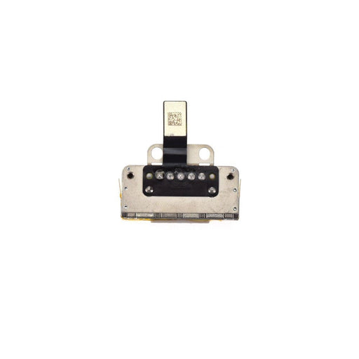 Side angle of MacBook Air M2 power jack with connector visible	
