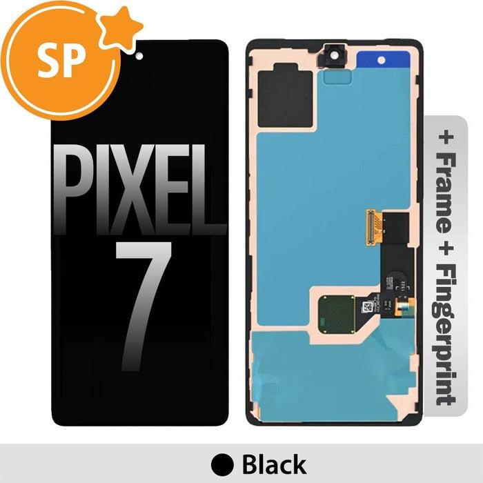 LCD Screen Digitizer with Frame and Fingerprint for Google Pixel 7 (GVU6C, GQML3) G949-00322-01 (Service Pack)-Black - JPC MOBILE ACCESSORIES