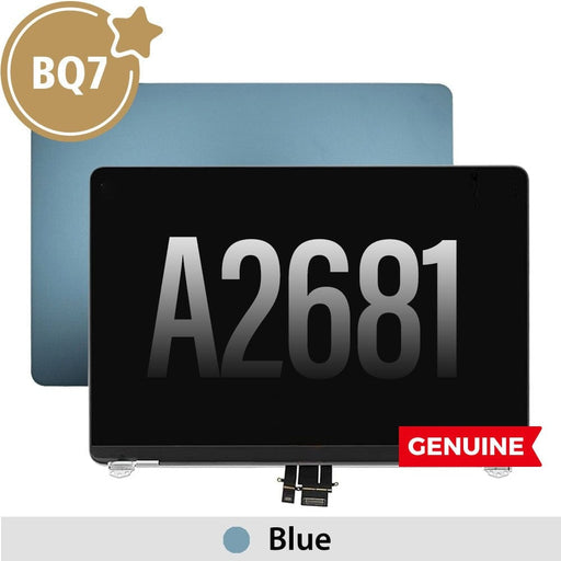 Front view of MacBook Air M2 A2681 LCD Display Assembly in blue	