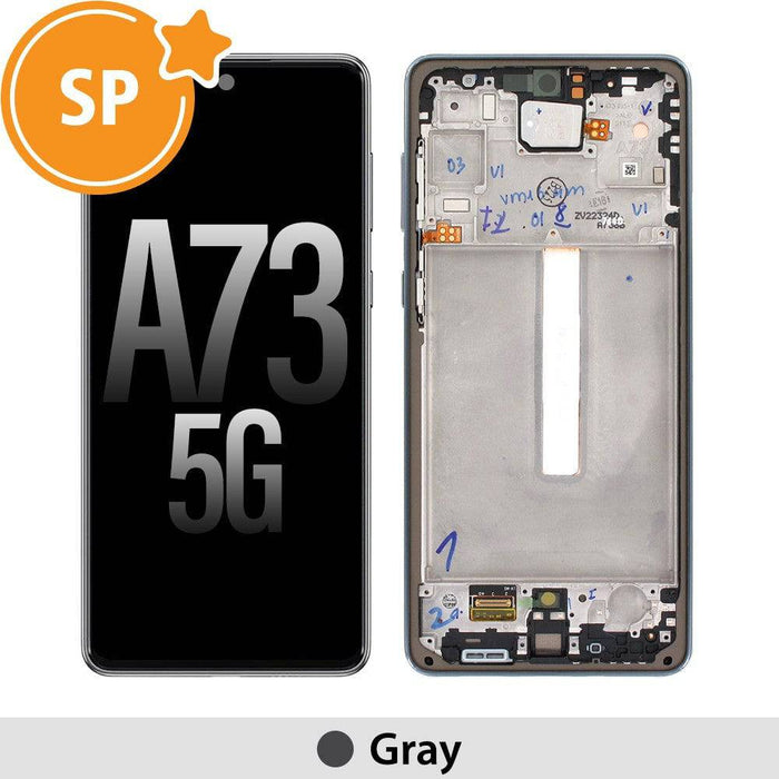 Samsung Galaxy A73 5G A736B OLED Screen Replacement Digitizer with Frame GH82-28686A (Service Pack)-Gray - JPC MOBILE ACCESSORIES