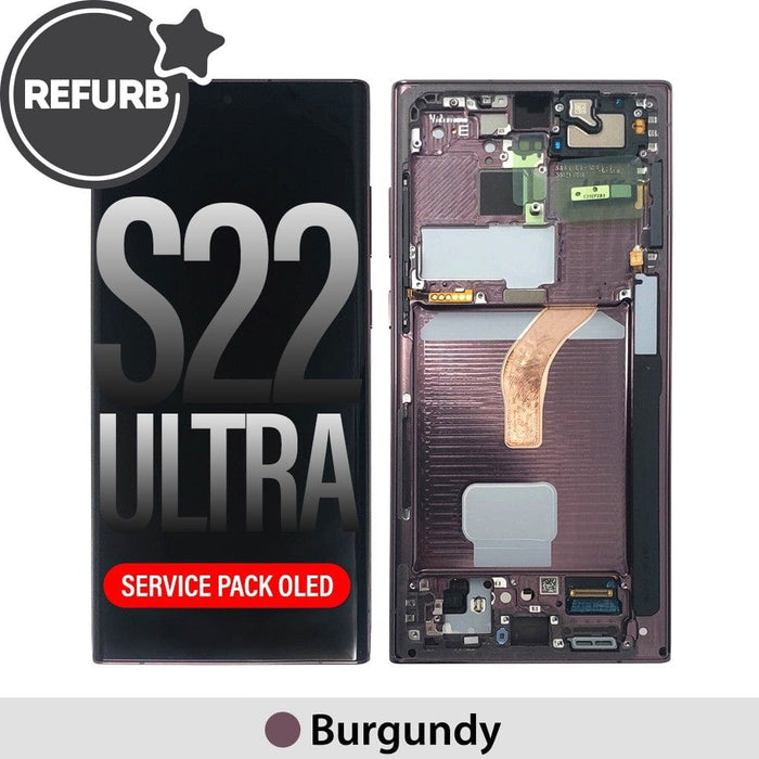 Samsung Galaxy S22 Ultra 5G S908B REFURB OLED Screen Replacement – Burgundy | High-Quality Display & Repairs - JPC MOBILE ACCESSORIES