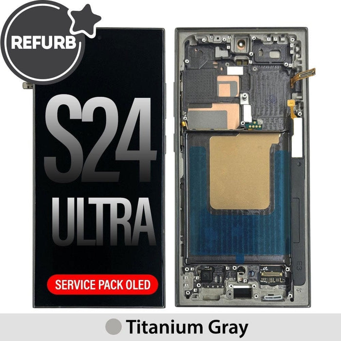 Samsung Galaxy S24 Ultra S928B REFURB OLED Screen Replacement – Titanium Gray (Parts Only)