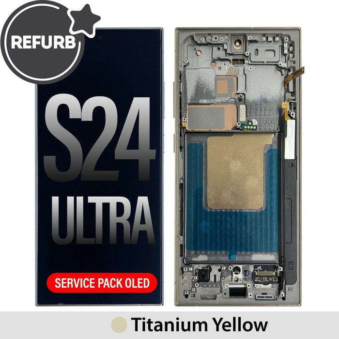 Samsung Galaxy S24 Ultra S928B REFURB OLED Screen Replacement – Titanium Yellow (Parts Only) - JPC MOBILE ACCESSORIES