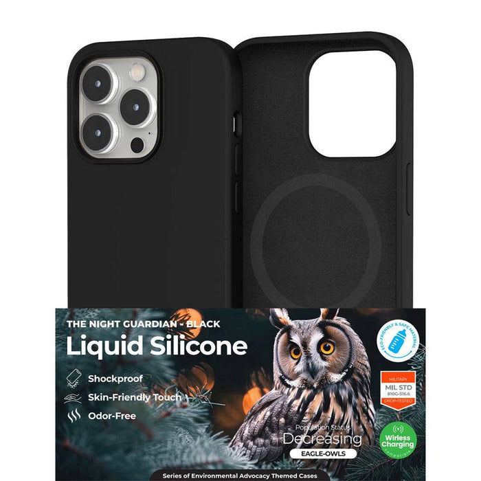 Liquid Silicone Case Cover with Magnetic Ring for iPhone 15 Plus Magsafe