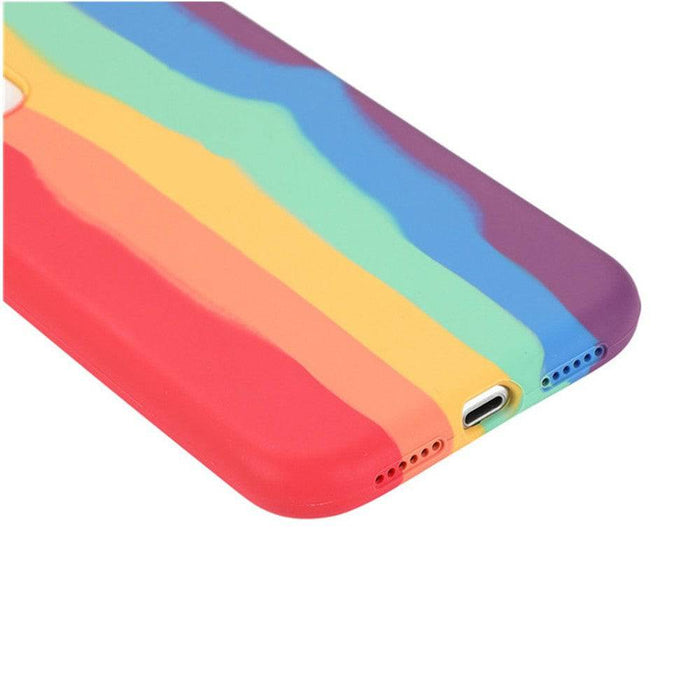 Rainbow Liquid Silicone Case Cover for iPhone 11 Pro (5.8'')