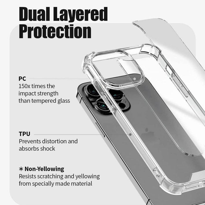 Shock-Absorbing TPU Case for iPhone 16 – Back View.