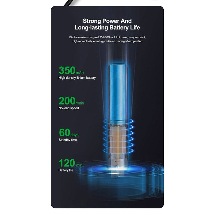 RELIFE E1 Carbon Fiber Electric Screwdriver Set – 12 Precision Bits, LED Lights & Type - C Charging | Compact & Rechargeable Tool for Electronics Repair - JPC MOBILE ACCESSORIES