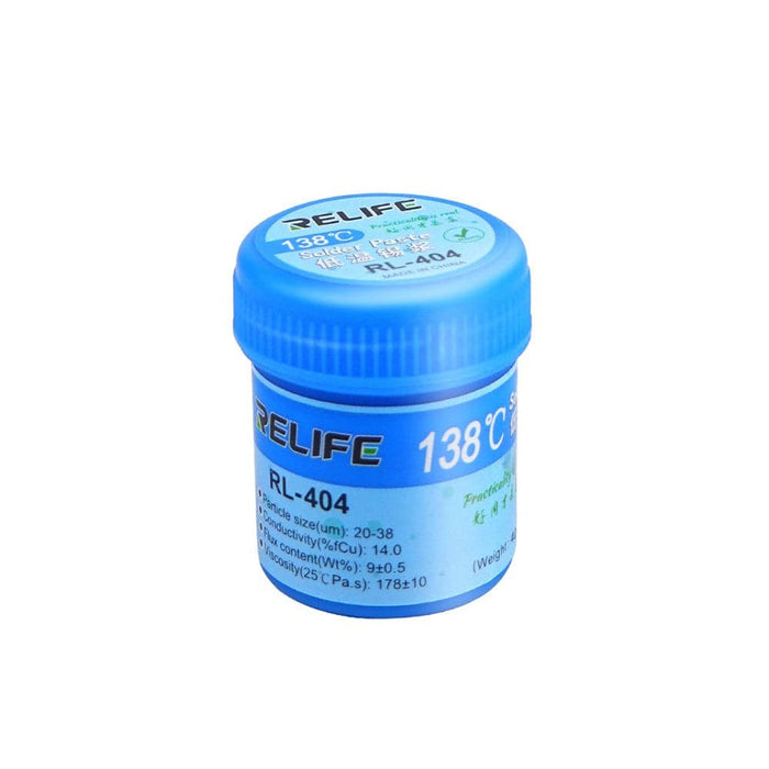 RELIFE RL-404 138℃ Low Temperature Solder Paste | Lead-Free & High Precision for PCB Repair - JPC MOBILE ACCESSORIES