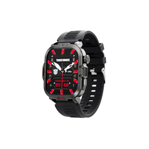 Transformers TF-H08 Smart Watch featuring 410mAh battery, IP68 waterproof rating, and HD 240x296 full touch display with premium purple/black design and skin-friendly TPU strap
