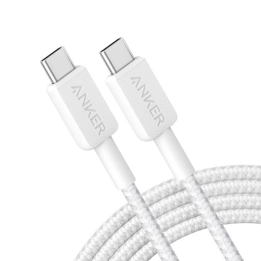 Anker 322 USB-C to USB-C Cable Compatible for iPhone 15 Series-White (3ft Braided) (A81F5H21) - JPC MOBILE ACCESSORIES