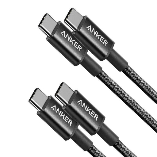Anker USB-C to USB-C Cable Compatible for iPhone 15 Series-Black (3.3ft, Braided, 60W, 2Pack) (B8752011) - JPC MOBILE ACCESSORIES