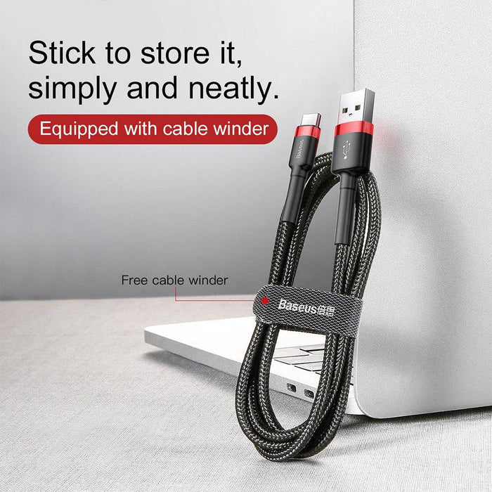 Baseus Cafule Fast Charge Type-C USB Data Charging Cable 2A 2M Compatible for iPhone 15 Series - JPC MOBILE ACCESSORIES
