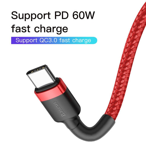 Baseus Cafule Type-C PD2.0 60W Flash Charging Data Cable – Fast & Durable for iPhone 15 Series & More - JPC MOBILE ACCESSORIES