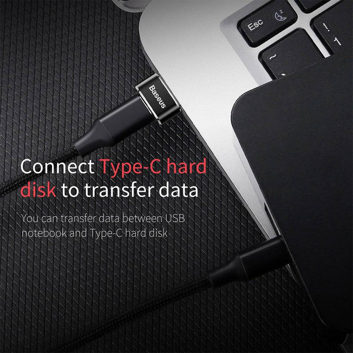 Baseus Mini Type-C Female to USB Male Adapter Converter Black - JPC MOBILE ACCESSORIES