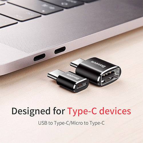 Baseus Mini USB Female to Type-C Male Adapter Converter Black - JPC MOBILE ACCESSORIES