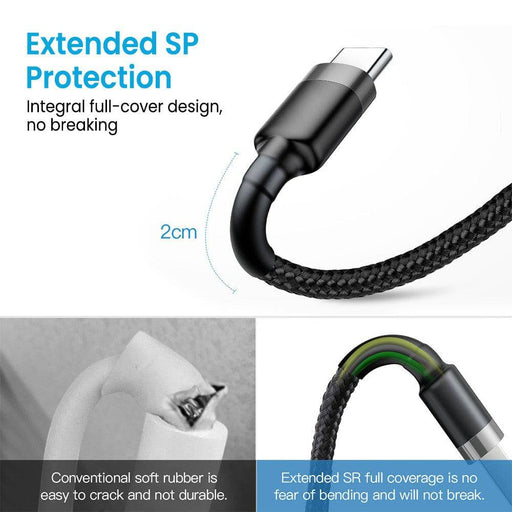 iQuick Braided USB-C to USB-A Fast Charging Cable 1M Compatible for iPhone 15/16 Series - JPC MOBILE ACCESSORIES