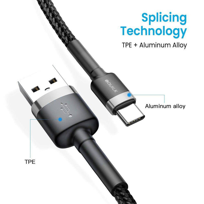 iQuick Braided USB-C to USB-A Fast Charging Cable 1M Compatible for iPhone 15/16 Series - JPC MOBILE ACCESSORIES