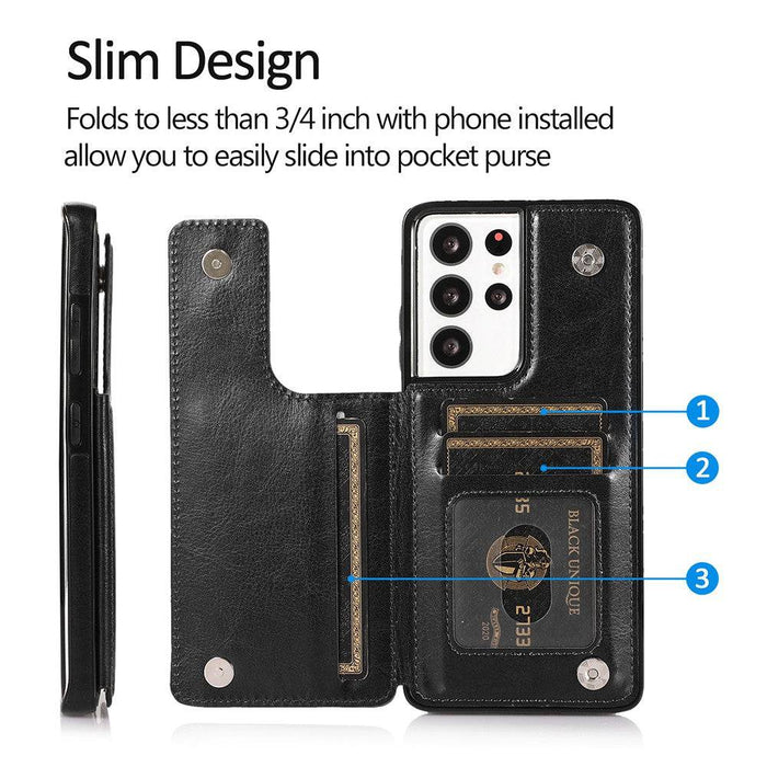 Back Flip Leather Wallet Cover Case for Samsung Galaxy S21 Ultra - JPC MOBILE ACCESSORIES