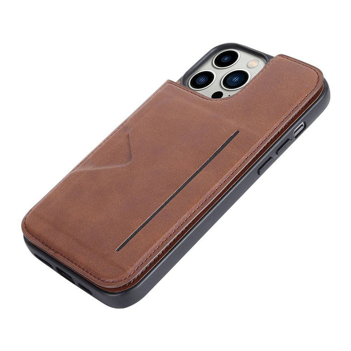 Hanman Back Flip Leather Wallet Shockproof Cover Case for iPhone 15 Pro Max