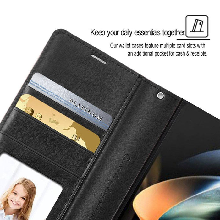 Hanman PU Flip Leather Wallet Cover Case for Samsung Galaxy Z Fold 5