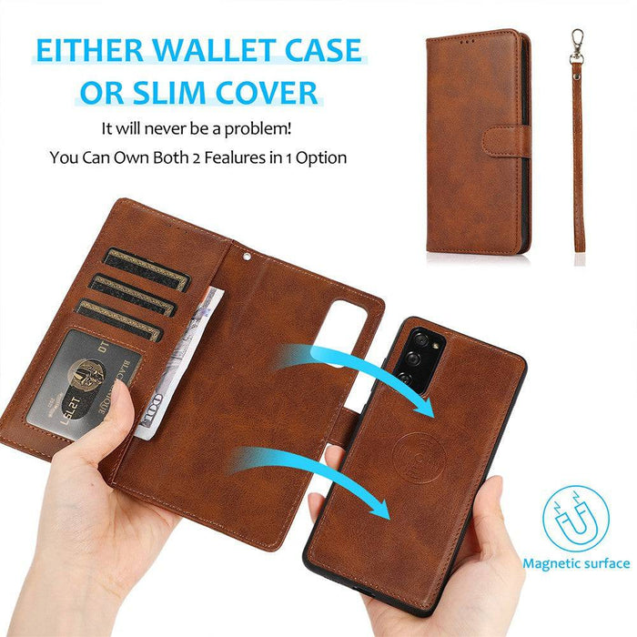 Magnetic Split PU Leather Flip Wallet Cover Case for Samsung Galaxy S20 Plus