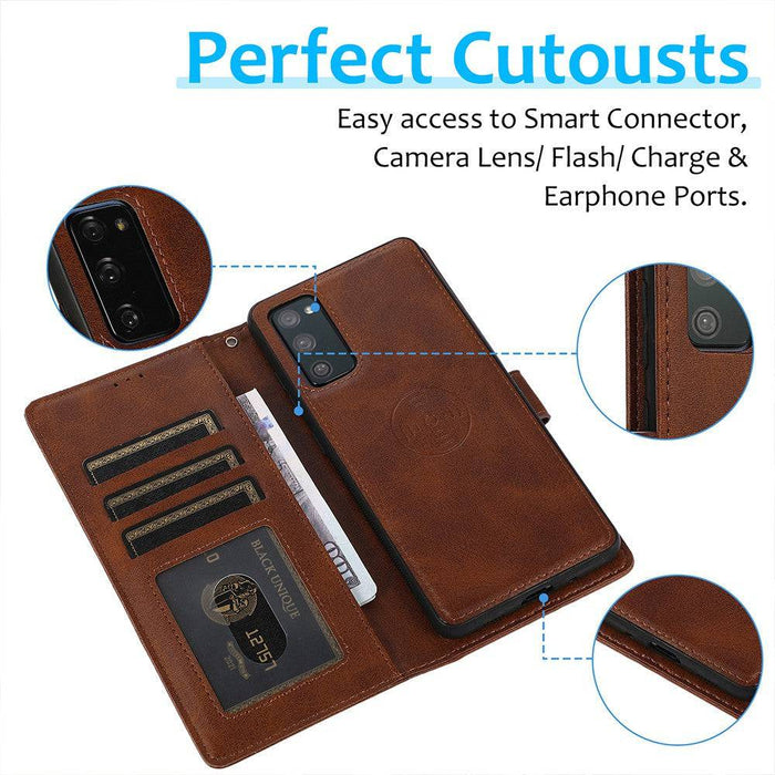 Magnetic Split PU Leather Flip Wallet Cover Case for Samsung Galaxy S20 Plus