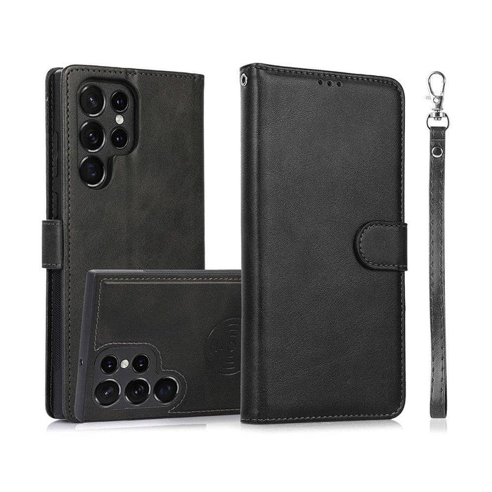 Magnetic Split PU Leather Flip Wallet Cover Case for Samsung Galaxy S22 Ultra - JPC MOBILE ACCESSORIES