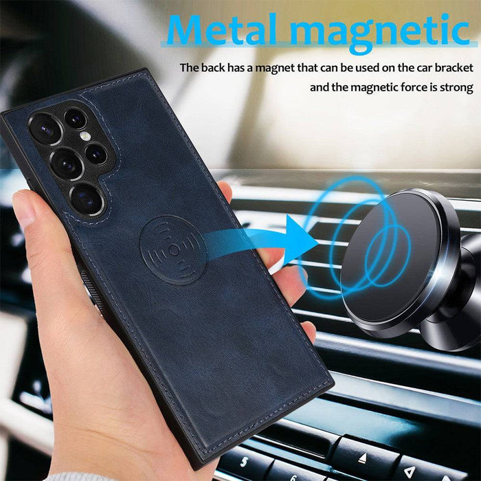 Magnetic Split PU Leather Flip Wallet Cover Case for Samsung Galaxy S22 Ultra - JPC MOBILE ACCESSORIES