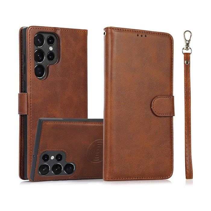 Magnetic Split PU Leather Flip Wallet Cover Case for Samsung Galaxy S22 Ultra - JPC MOBILE ACCESSORIES